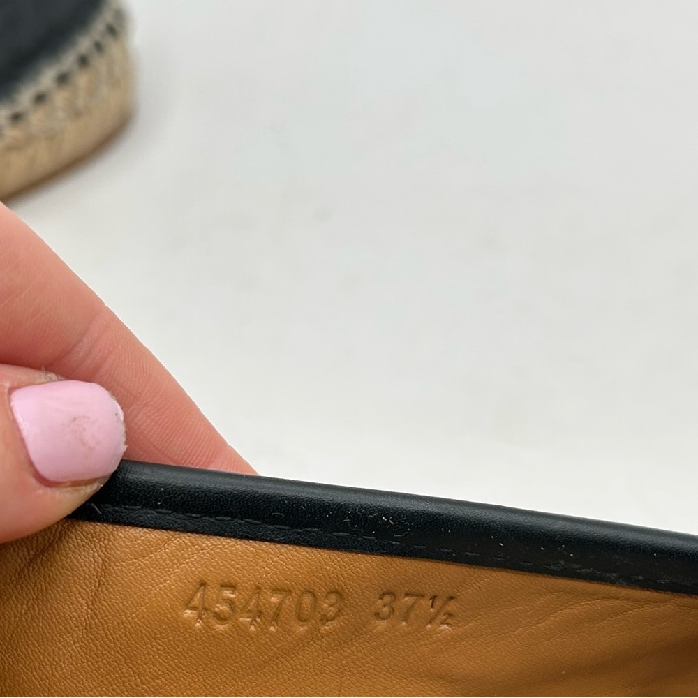 GUCCI  Signature GG Leather Espadrilles Flats Women’s US 7 1/2 Black, GUCCISSIMA - Picture 4 of 16